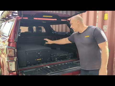 Trek4x4 Single 290mm Height Drawer & 1/2 Tray Slide Fitted into ISUZU D Max 2020+