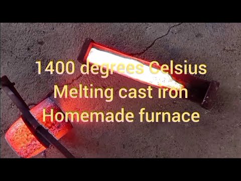 melting cast iron at home. 1400 degrees Celsius