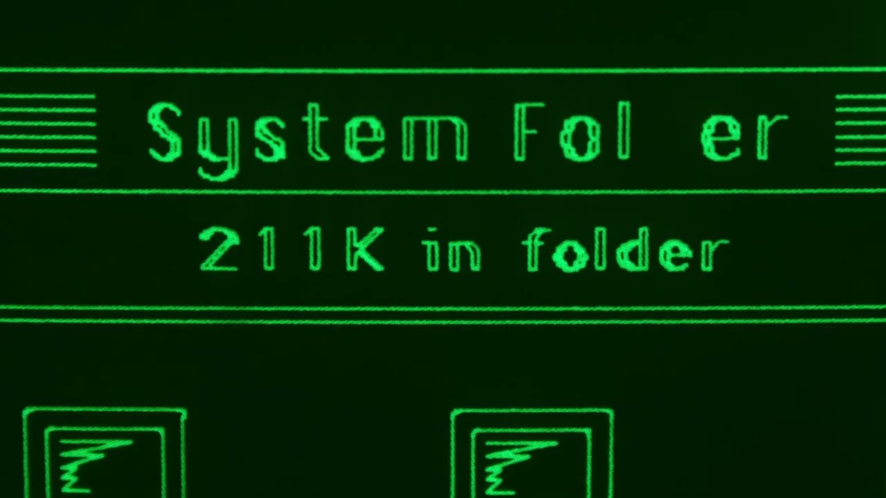 Vector Macintosh desktop on a Tektronix 4054A vector graphics workstation (4K 50Hz, no audio)