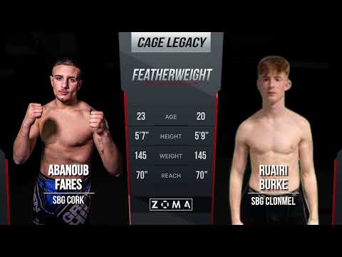Abanoub Fares (SBG Cork) v Ruairi Burke (SBG Clonmel) - Featherweight - Cage Legacy 13