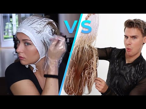 Pro Hairdresser Tries DIY Cap Highlight Tutorial