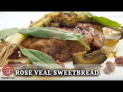How To Make | Marcus Wareing's Rose Veal Sweetbread with Baby Leeks and Goat's Curd | MasterChef UK