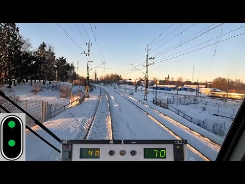 Värtan-Gävle godsbangård från förarplats / Führerstandsmitfahrt