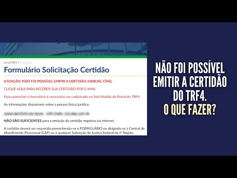 Vídeo: TRF4 certidão: perguntas e respostas sobre emissão
