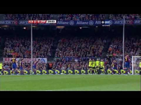 8 Jornada. FC Barcelona 6 - 1 Real Saragossa .Ibrahimovic Goal 2 - 0
