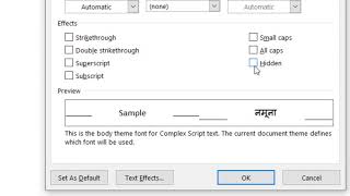 How to Hide / Unhide Text in Microsoft Word 2016