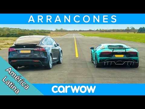 Lamborghini Aventador vs Tesla Model X – ARRANCONES y ROLLING – ¡Un SUV eléctrico vs Superdeportivo!