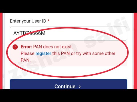Fix Error PAN does not exist Please register this PAN or try with some other PAN. Income Tax Portal