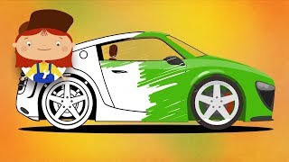 Vamos colorir Audi! Um carro esporte. Doutora McWheelie.
