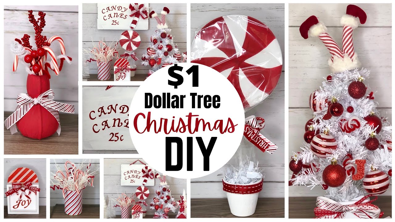 Dollar Tree Christmas DIYs | Candy Cane Christmas DIYs | Christmas 2020