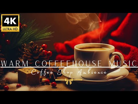 Christmas Coffeehouse Compilation Vocal Music in Cozy Coffee Shop Ambience | Warm Fireplace Music 🌹