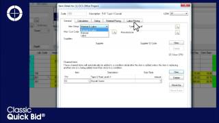 Quick Bid : Master Database – Item Detail - General