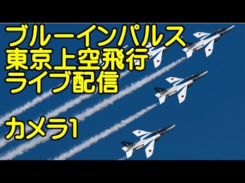 年確認中 ブルーインパルス 東京上空飛行 YouTubeライブ配信アーカイブのサムネイル 1
