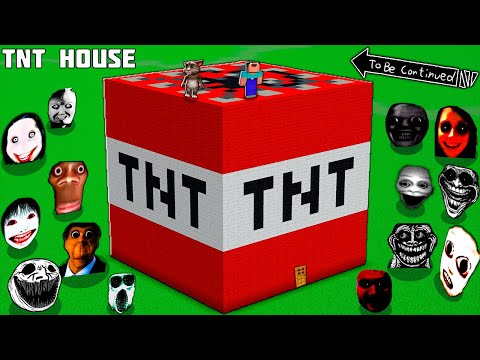SURVIVAL IN TNT HOUSE WITH 100 NEXTBOTS in Minecraft - Gameplay - Coffin Meme NEXTBOT