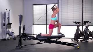 Overhead Triceps Press (Split Kneeling, Single Arm)