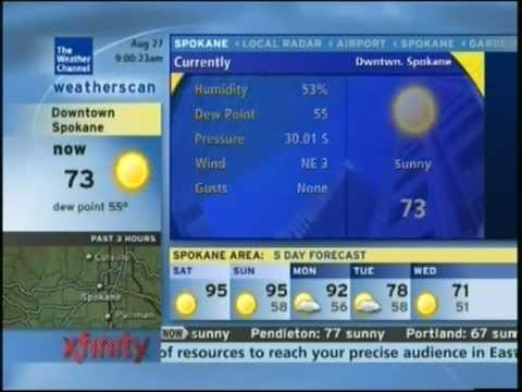 TWC Weatherscan- Spokane, WA- Aug. 27, 2011- 9:00AM PDT