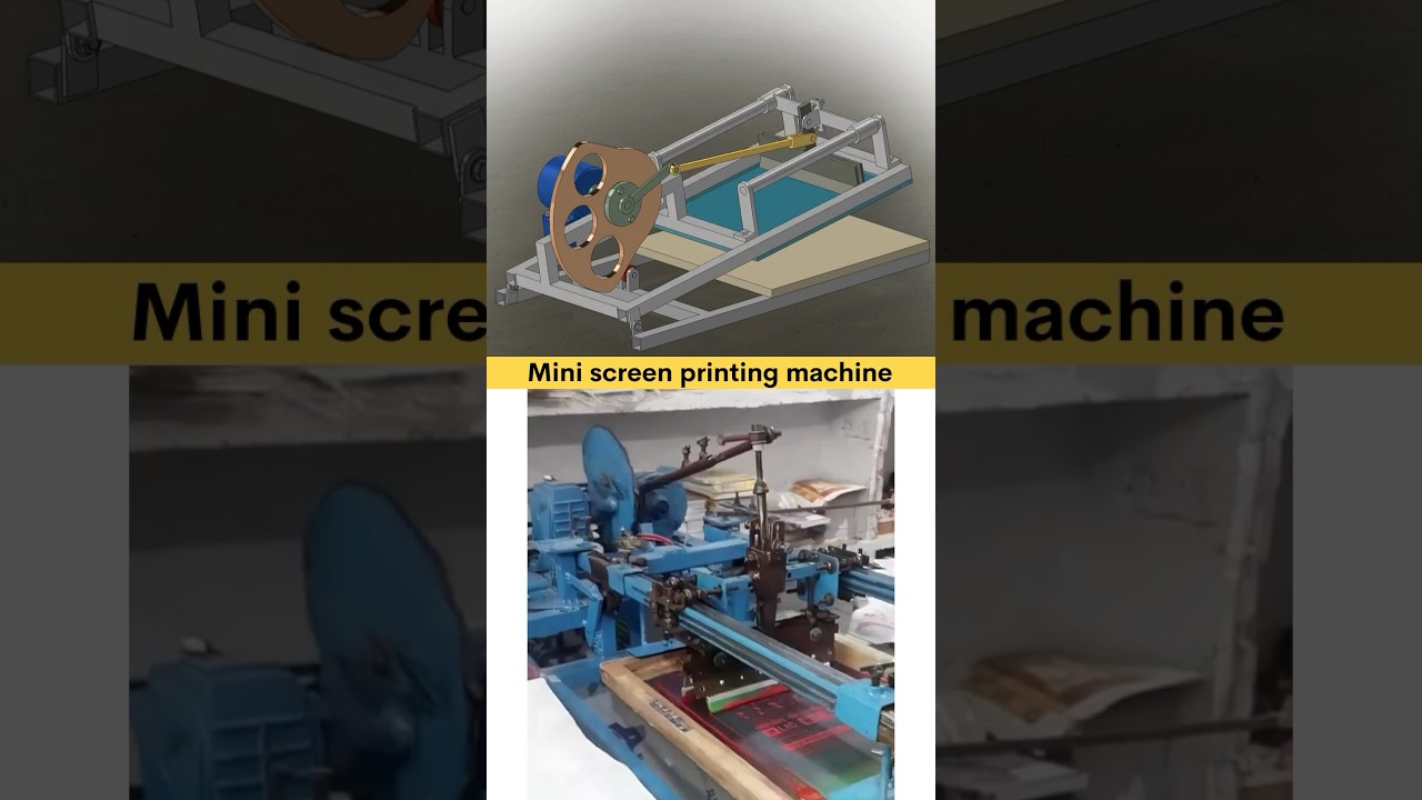Mechanism / Mini screen printing Machine 👍👎 #cad #designing #machine #manufacturing #cadcamdesign