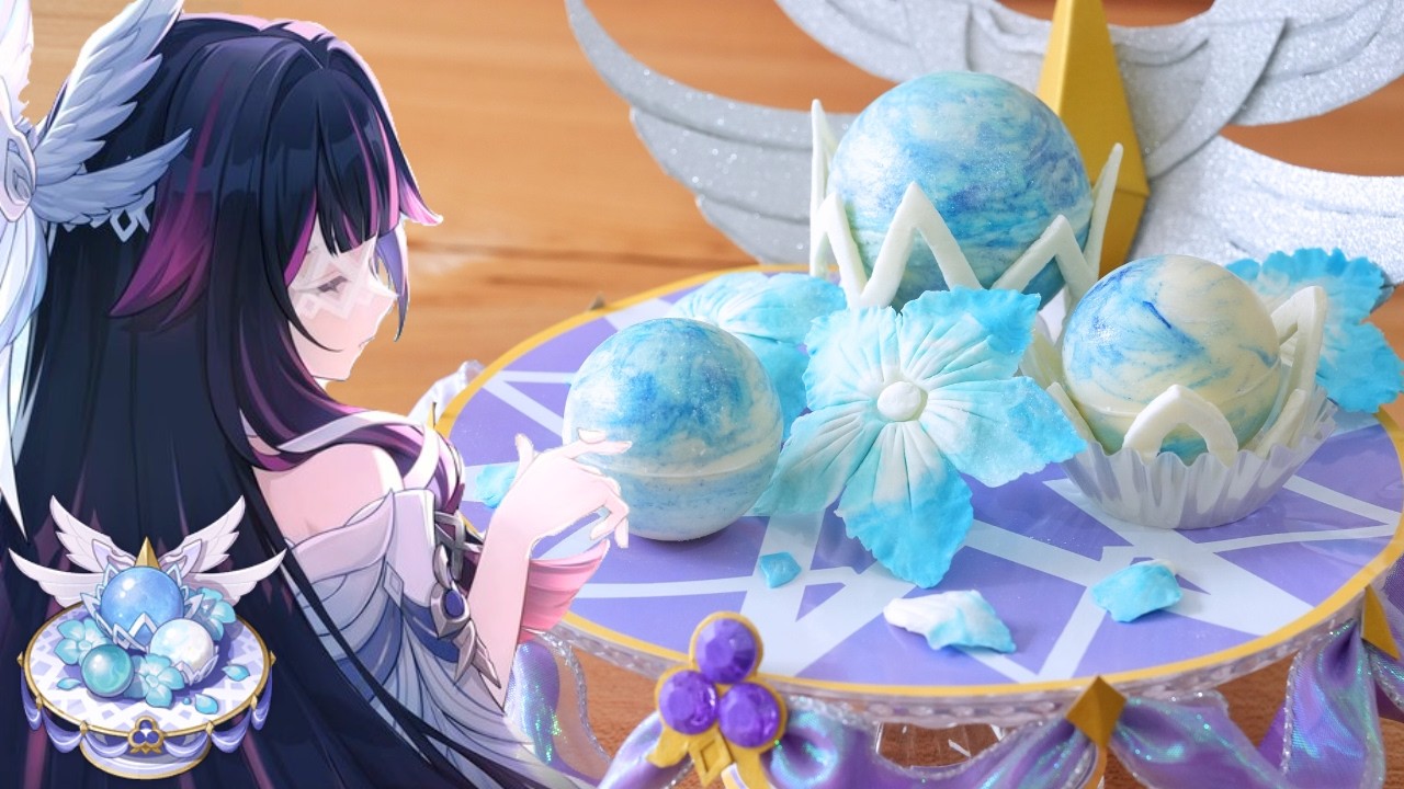 月神コロンビーナのオリジナル料理「遥かなる白月」再現【原神料理】Columbina’s Specialty“Moonlit Mirage”IRL Genshin Impact
