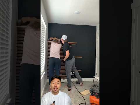 Slatted wall, what do you think of this effect? ​​#diy #decor #shorts