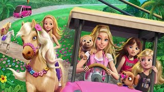 Barbie and her sisters in puppy chase movie in Tam