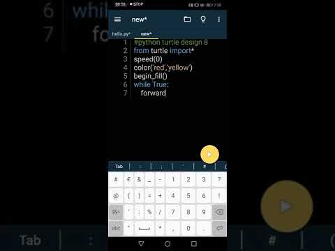 Python Turtle Code Python Tutorial Using Pydroid App Beautiful Turtle Design