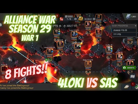 4LOKI VS SAS!! FIRST WAR OF ALLIANCE WAR SEASON 29. 8 FIGHTS... ANY DEATHS??