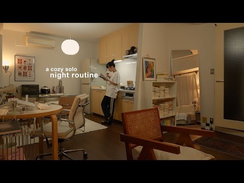 cozy night routine alone🍷📚 slow & relaxing nighttime, fall skin care & self-care｜homebody diaries