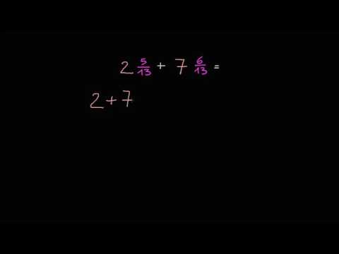 Gemischte Zahlen mit gleichen Nennern addieren