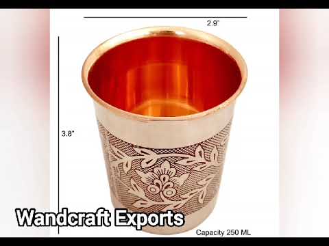 Wandcraft Exports Brick Copper Bottle With Glass Combo Gift Set Metal Handicraft