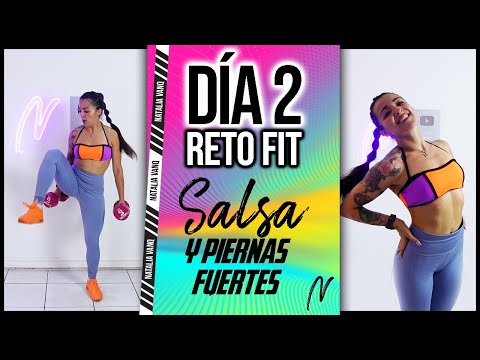 🔥 BAILA SALSA Y FORTALECE PIERNAS: DIA 2 RETO PONTE FIT. ZUMBA FIT CHALLENGE AT HOME - Natalia Vanq