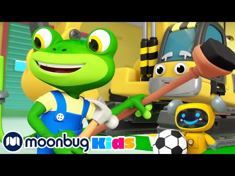 Eric the Excavator - Subtitles | Gecko's Garage | Cartoons for Kids | Moonbug Literacy