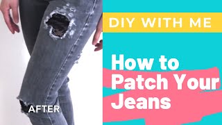 How To Patch Up Cute Denim Jeans With Fabric Lace DIY Tips