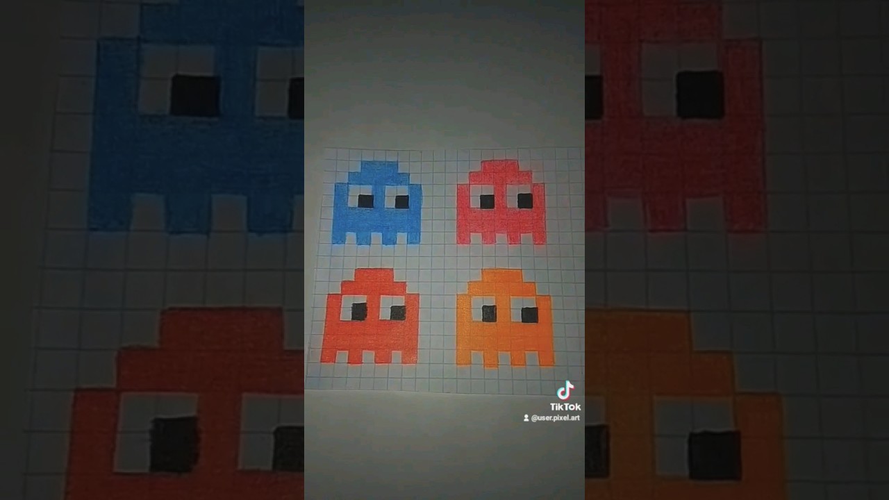 PIXEL ART✨ #pixelartidea #art #drawingtutorial #foryou #fypシ #pacman #pacmanghost