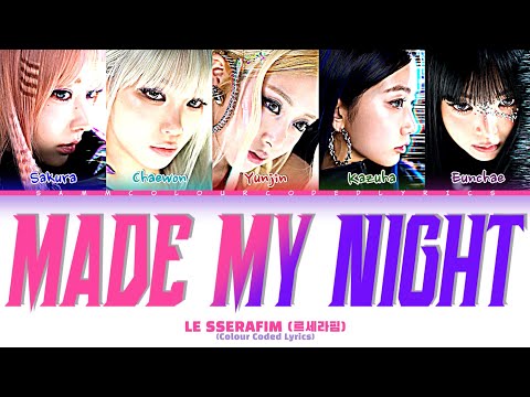 LE SSERAFIM 'MADE MY NIGHT' {ORIGNAL AUDIO} (COLOUR CODED LYRICS ENG)