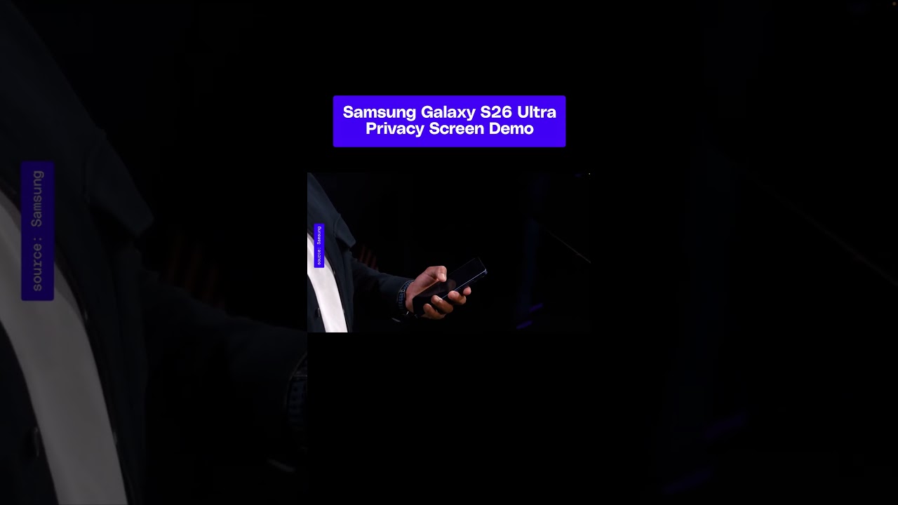 MilesAboveTech comes on stage to do a live demo of the Galaxy S26 Ultra’s privacy display.