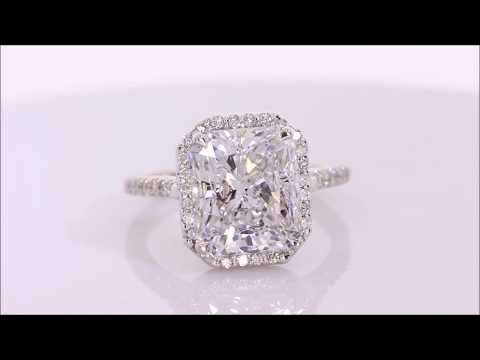 6.00 ctw Lab Grown Diamond Ring - Radiant Cut D I1 | BigDiamondsUSA