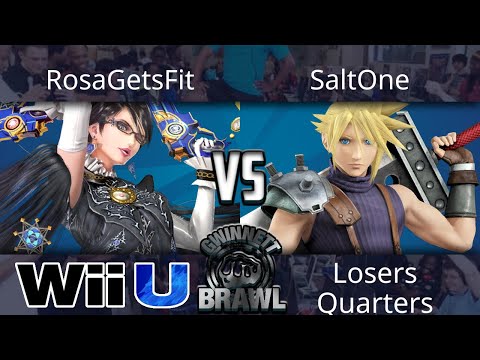 Gwinnett Brawl August 2017 - RosaGetsFit (Bayonetta) vs SaltOne (Cloud) - Smash 4 Losers Quarters