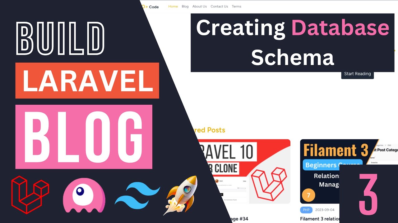 creating database schema | Build Blog with Laravel, Livewire & Filament #3