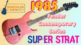 Video thumbnail for 1985 Fender Contemporary Series H SUPER STRAT Review and Demo by Boechler Guitars and Repair