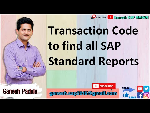 Transaction Code to find all SAP Standard Reports in SAP || Videos for all SAP Consultants || ERP