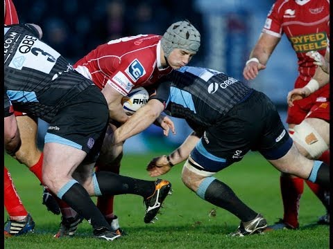 Brilliant Try saving tackle from Rob Evans - Glasgow Warriors v Scarlets 22nd March 2014