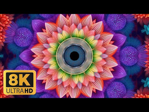 FREE 8K 4K 60p Kaleidoscope Background Screensaver for Sleep and Studying - 1 Minute LOOP - 4 Hours