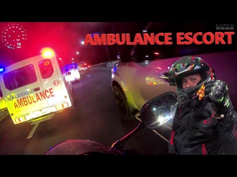 BIGBIKE RIDERS clears WAY for AMBULANCE | AMBULANCE ESCORT | EMERGENCY  TRAFFIC
