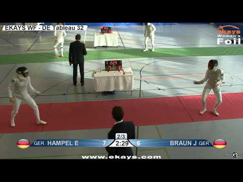 ekays fencing women‘s foil GER KOLKWITZ QB T32 03 red BRAUN GER vs HAMPEL GER