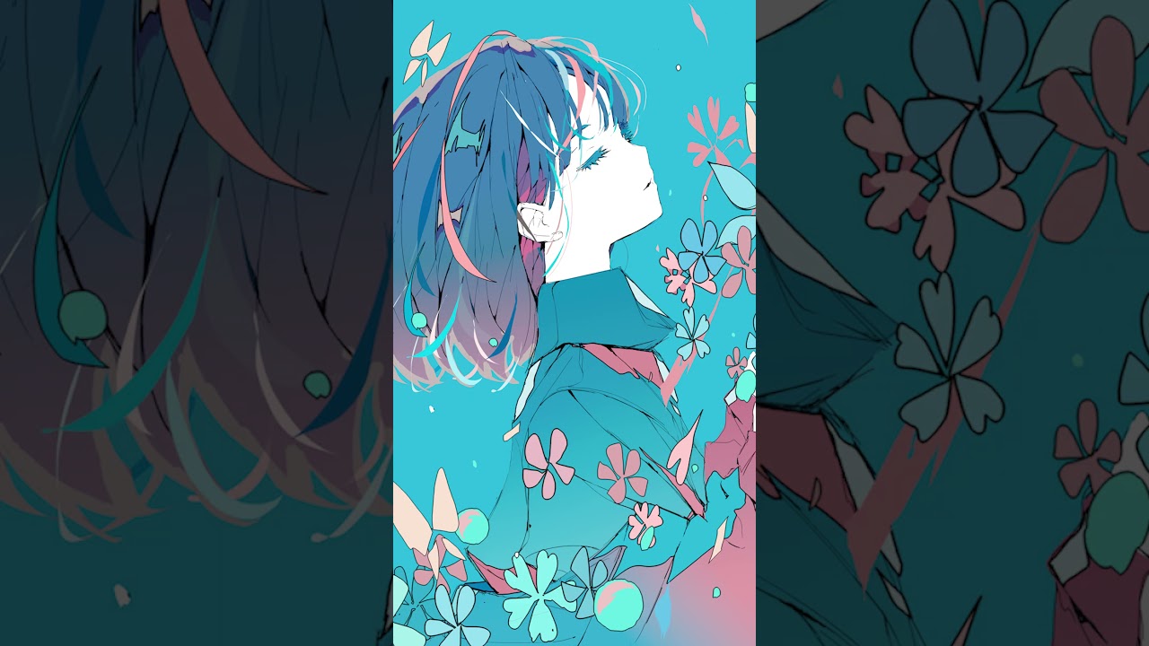 最終的な線画と完成した絵。　♫-カトラリー/有機酸　#イラストメイキング #イラスト #art