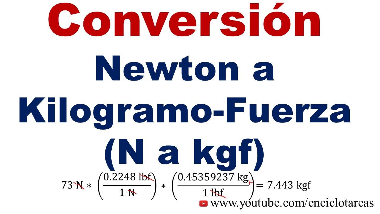 Convertir de Newton a Kilogramo-Fuerza (N a Kgf)