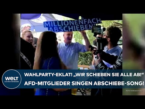 Video Thumbnail: BRANDENBURG: Wahlparty-Eklat! "Wir schieben sie alle ab!" AfD-Mitglieder singen Abschiebe-Song