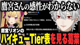 鷹宮リオンの個人的ハイキューTier表を見て好き勝手に口を挟む葛葉【切り抜き にじさんじ】