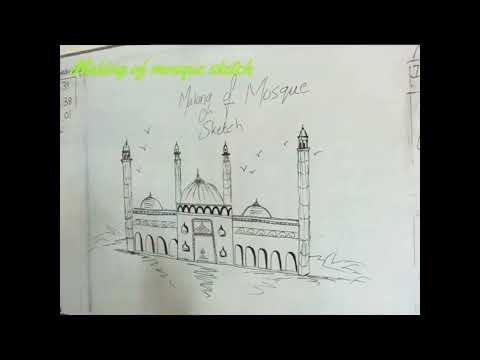 zoq art club|making of mosque sketch |art ideas for beginners