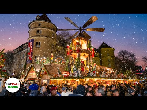 Stuttgart Christmas Market 4K HDR Night Walk 🌙 (Immersive Full Tour & Sights)